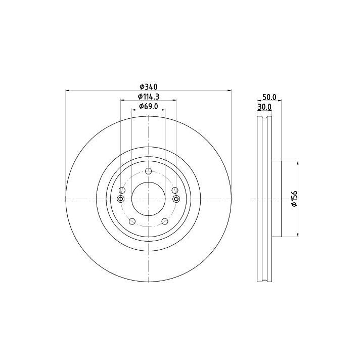 Stabdžių diskas HELLA 8DD 355 134-341