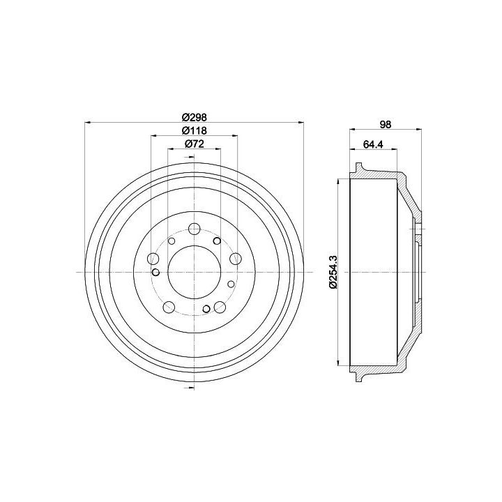 Stabdžių būgnas HELLA 8DT 355 300-061