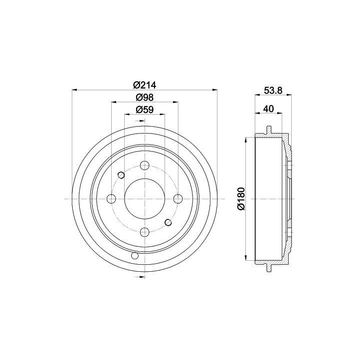 Stabdžių būgnas HELLA 8DT 355 300-081
