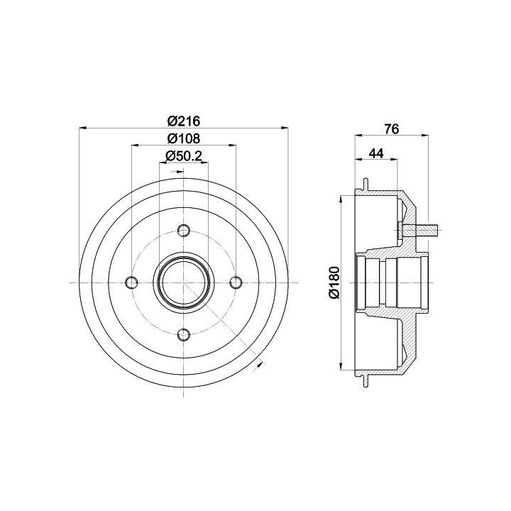 Stabdžių būgnas HELLA 8DT 355 300-161