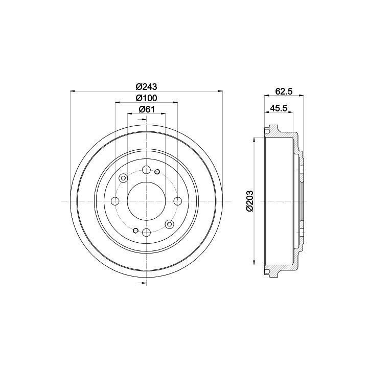 Stabdžių būgnas HELLA 8DT 355 300-231