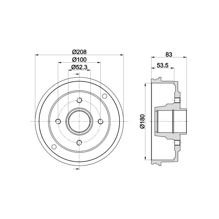 Stabdžių būgnas HELLA 8DT 355 300-351