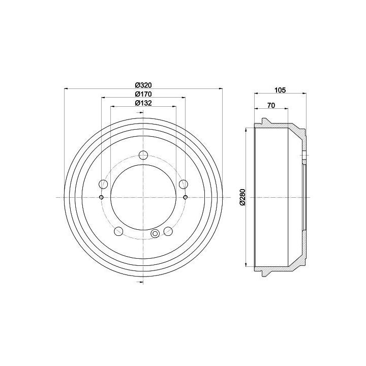 Stabdžių būgnas HELLA 8DT 355 300-631