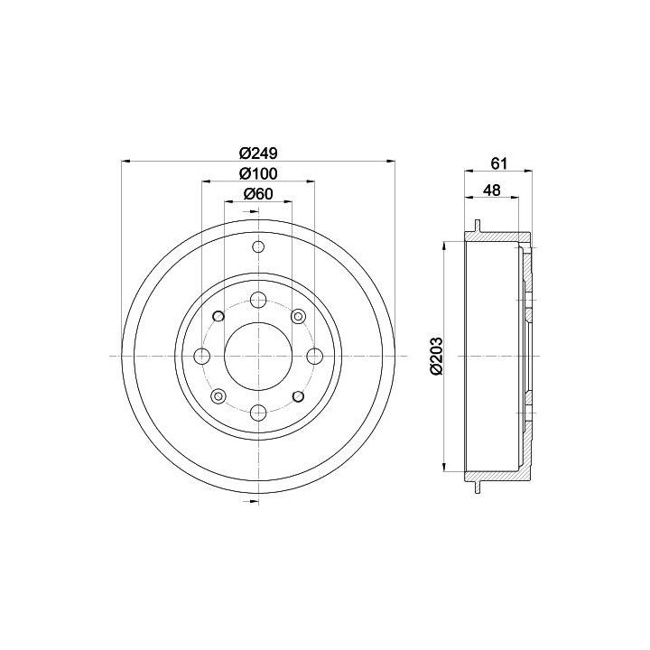 Stabdžių būgnas HELLA 8DT 355 300-681