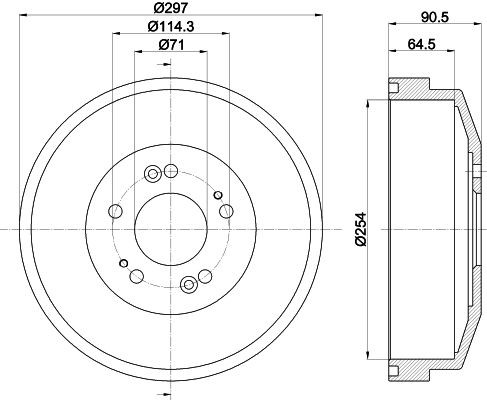 Stabdžių būgnas HELLA 8DT 355 300-871