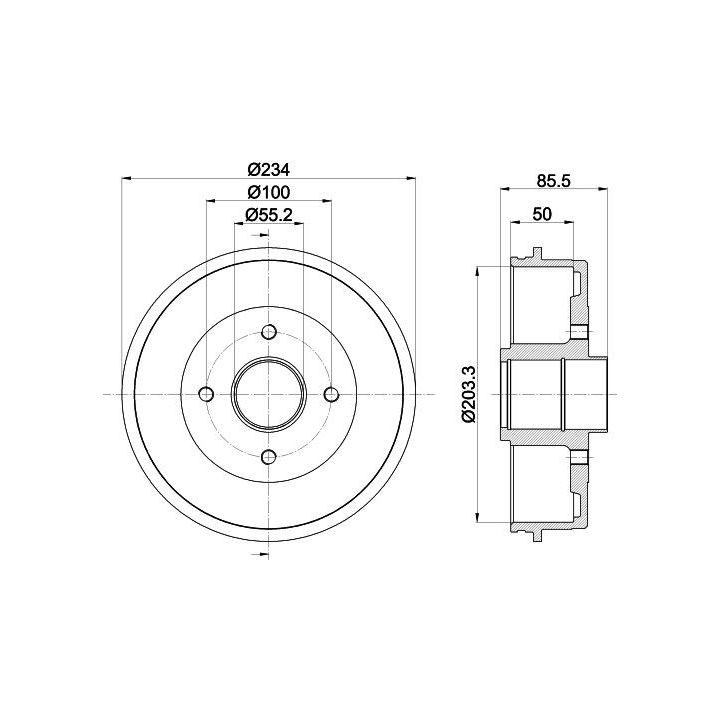 Stabdžių būgnas HELLA 8DT 355 301-391