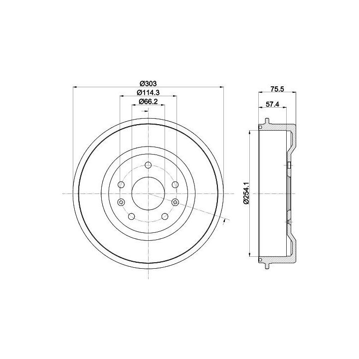 Stabdžių būgnas HELLA 8DT 355 301-731