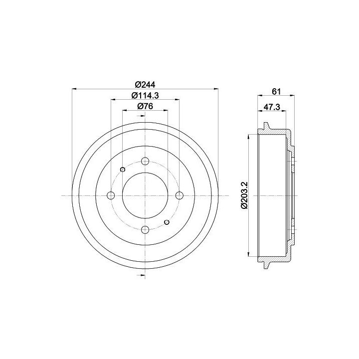 Stabdžių būgnas HELLA 8DT 355 301-781