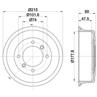 Stabdžių būgnas HELLA 8DT 355 302-041
