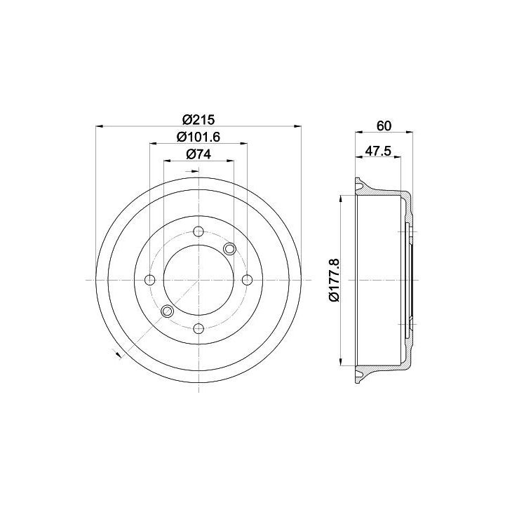 Stabdžių būgnas HELLA 8DT 355 302-041