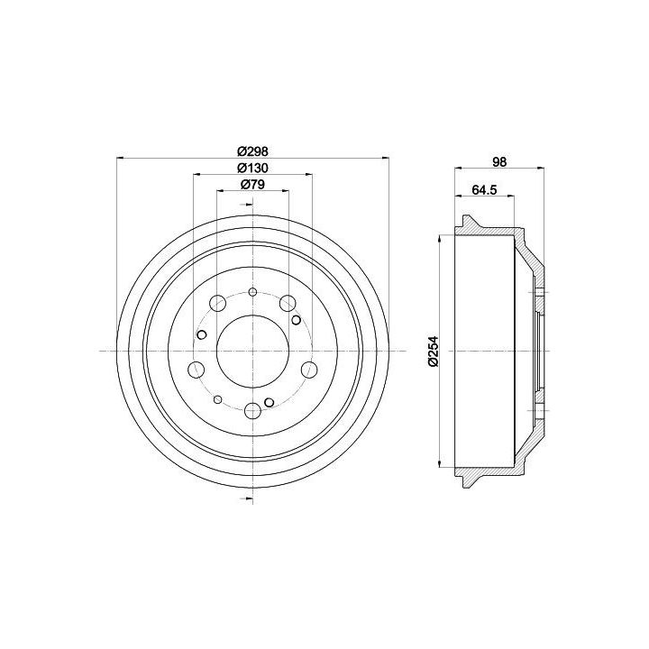 Stabdžių būgnas HELLA 8DT 355 302-191