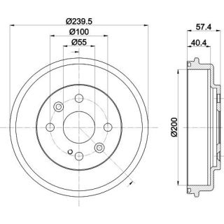 Stabdžių būgnas HELLA 8DT 355 302-491