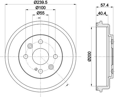 Stabdžių būgnas HELLA 8DT 355 302-491