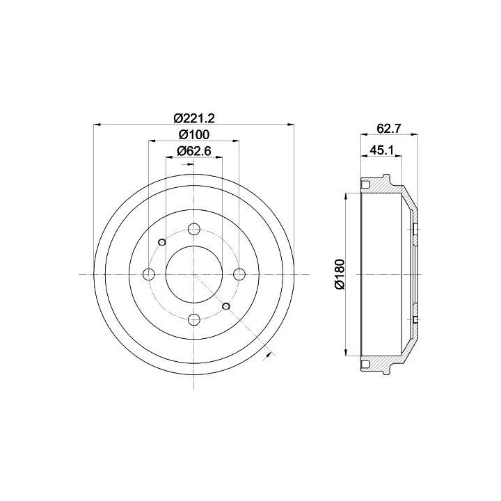 Stabdžių būgnas HELLA 8DT 355 302-681