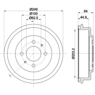 Stabdžių būgnas HELLA 8DT 355 302-691