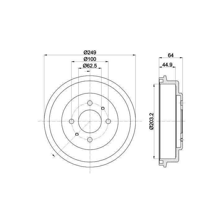 Stabdžių būgnas HELLA 8DT 355 302-691