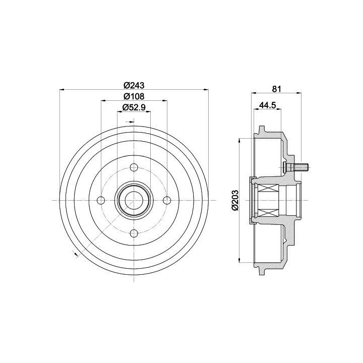 Stabdžių būgnas HELLA 8DT 355 302-751