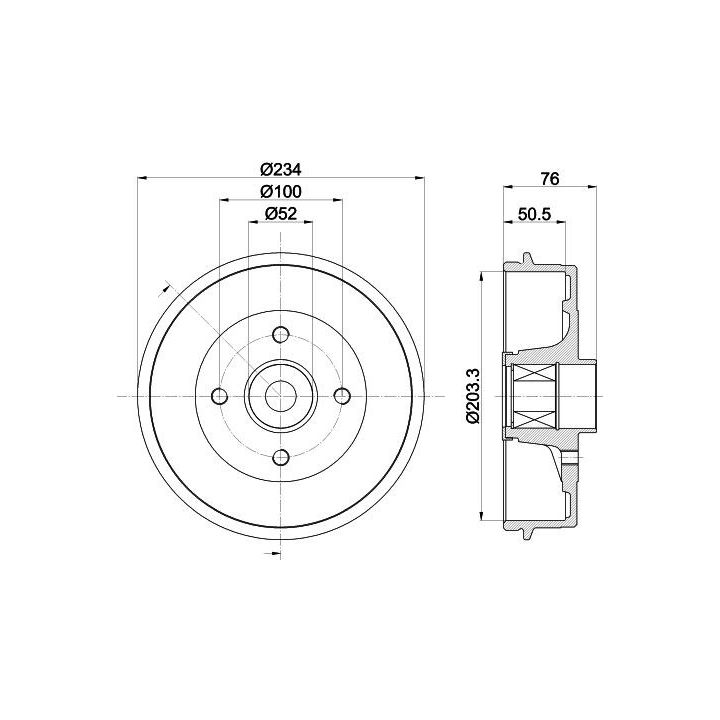Stabdžių būgnas HELLA 8DT 355 302-871