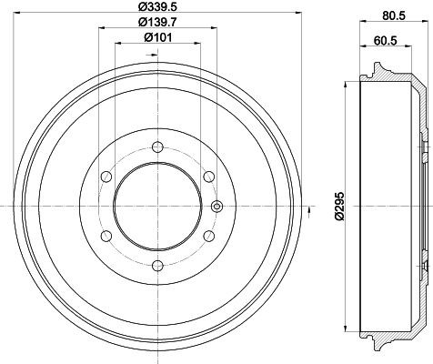 Stabdžių būgnas HELLA 8DT 355 302-961