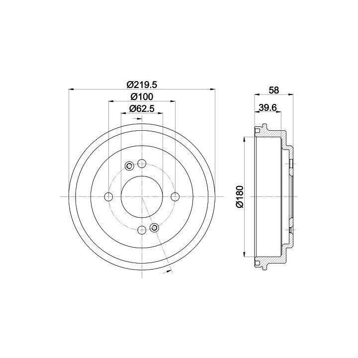 Stabdžių būgnas HELLA 8DT 355 303-031