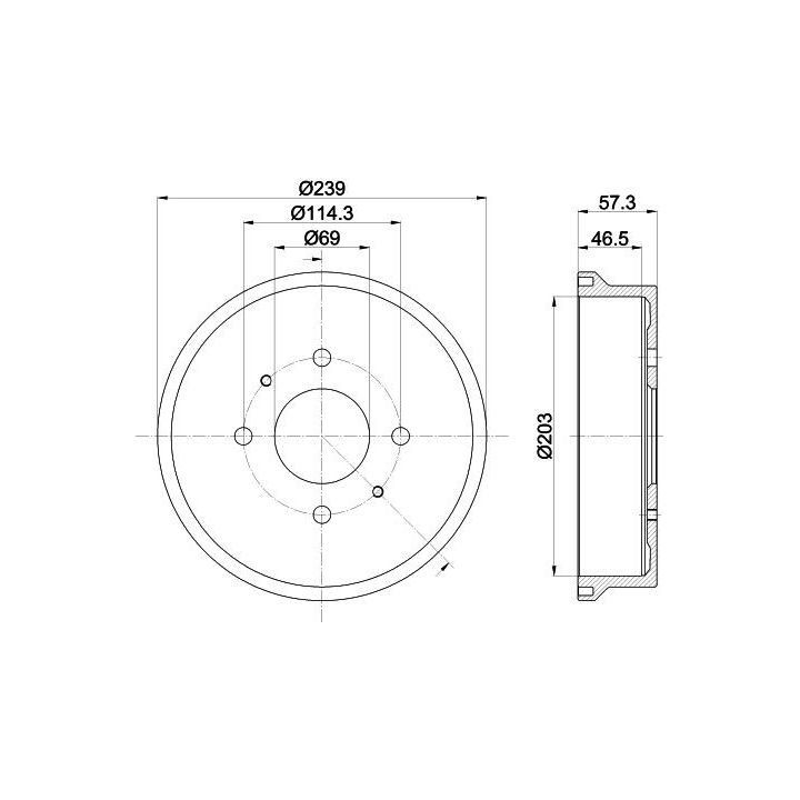Stabdžių būgnas HELLA 8DT 355 303-041