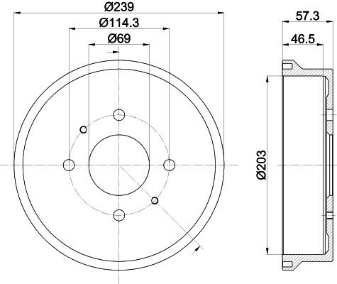 Stabdžių būgnas HELLA 8DT 355 303-041