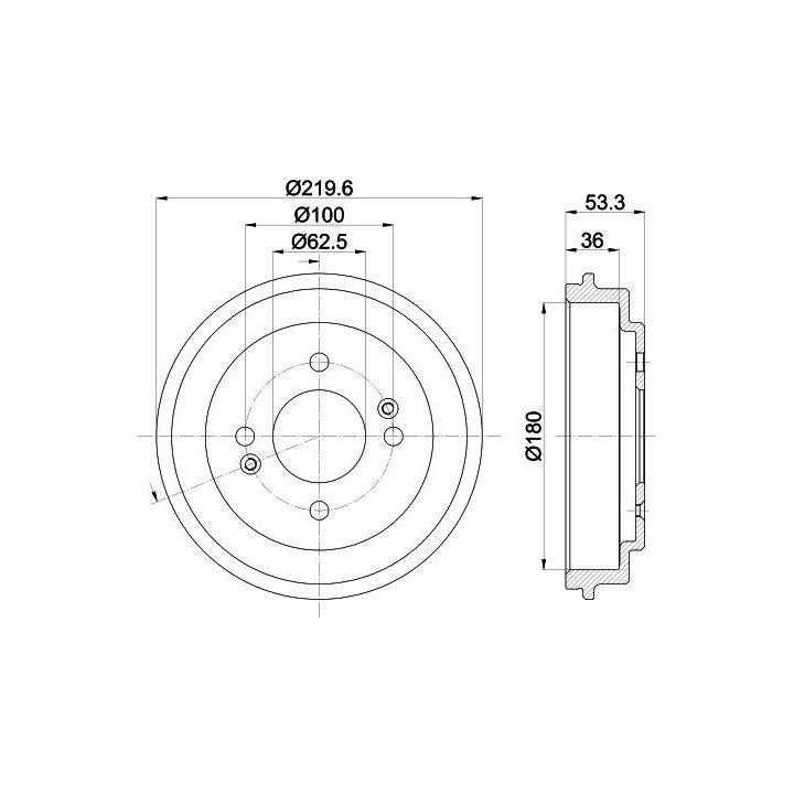 Stabdžių būgnas HELLA 8DT 355 303-061
