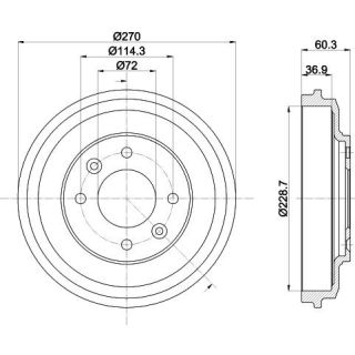 Stabdžių būgnas HELLA 8DT 355 303-071
