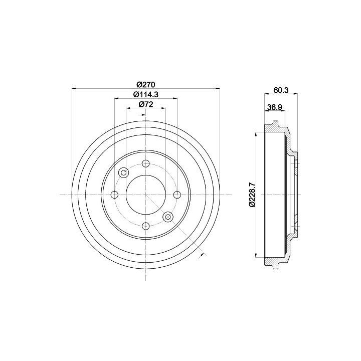 Stabdžių būgnas HELLA 8DT 355 303-071