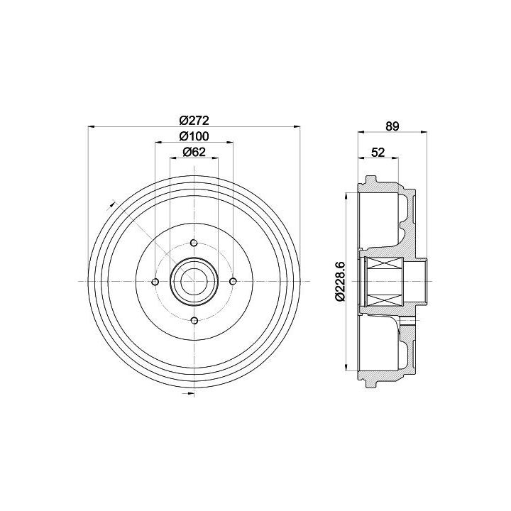 Stabdžių būgnas HELLA 8DT 355 303-111