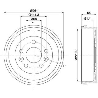 Stabdžių būgnas HELLA 8DT 355 303-151