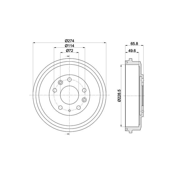 Stabdžių būgnas HELLA 8DT 355 303-271