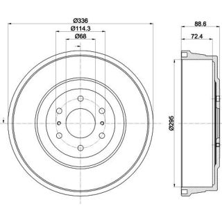 Stabdžių būgnas HELLA 8DT 355 303-331