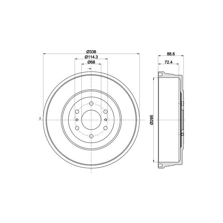 Stabdžių būgnas HELLA 8DT 355 303-331