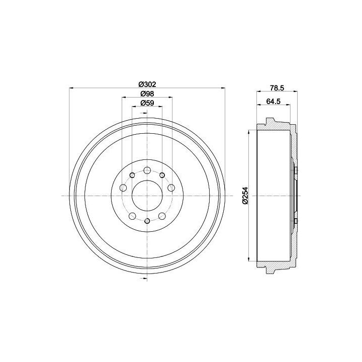 Stabdžių būgnas HELLA 8DT 355 303-341