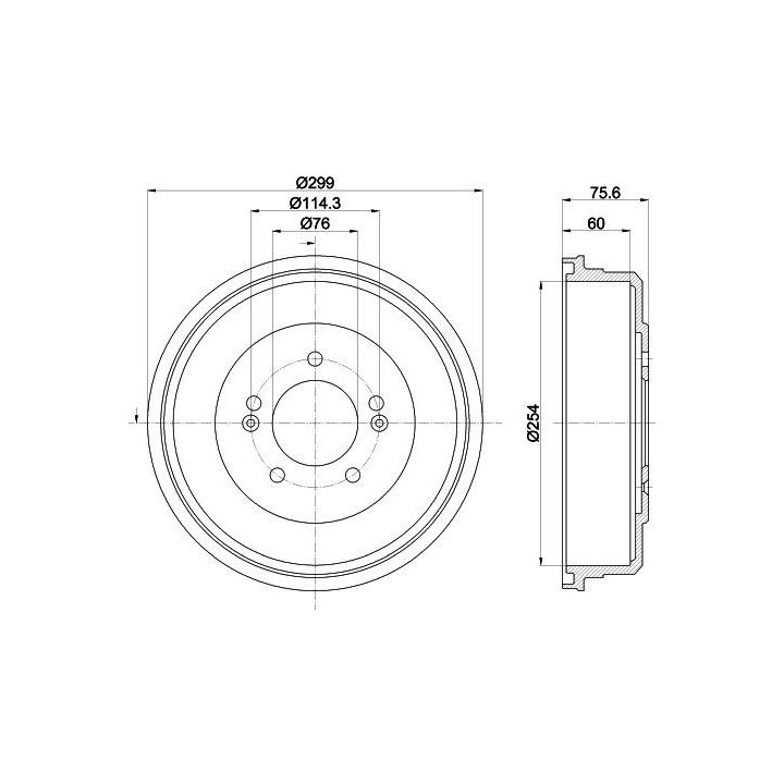 Stabdžių būgnas HELLA 8DT 355 303-351
