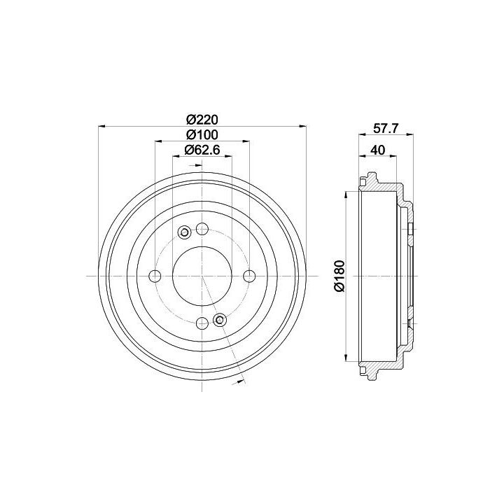 Stabdžių būgnas HELLA 8DT 355 303-361