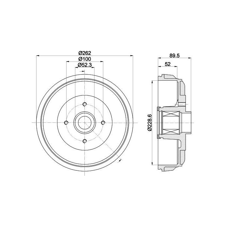 Stabdžių būgnas HELLA 8DT 355 303-411