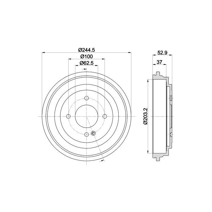 Stabdžių būgnas HELLA 8DT 355 303-431