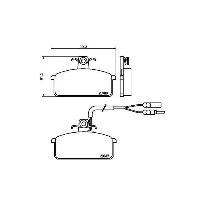 Stabdžių trinkelių rinkinys, diskinis stabdys HELLA 8DB 355 005-981