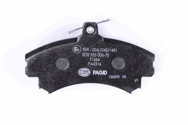 Stabdžių trinkelių rinkinys, diskinis stabdys HELLA 8DB 355 006-701