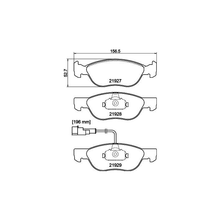Stabdžių trinkelių rinkinys, diskinis stabdys HELLA 8DB 355 007-901