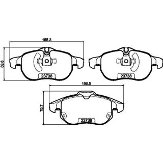 Stabdžių trinkelių rinkinys, diskinis stabdys HELLA 8DB 355 009-311