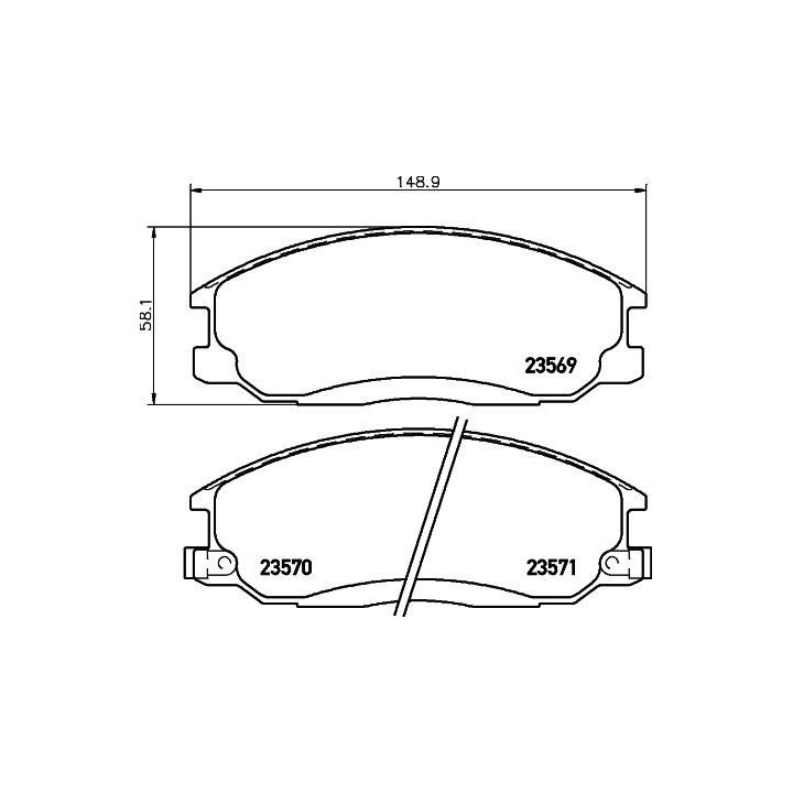 Stabdžių trinkelių rinkinys, diskinis stabdys HELLA 8DB 355 009-991