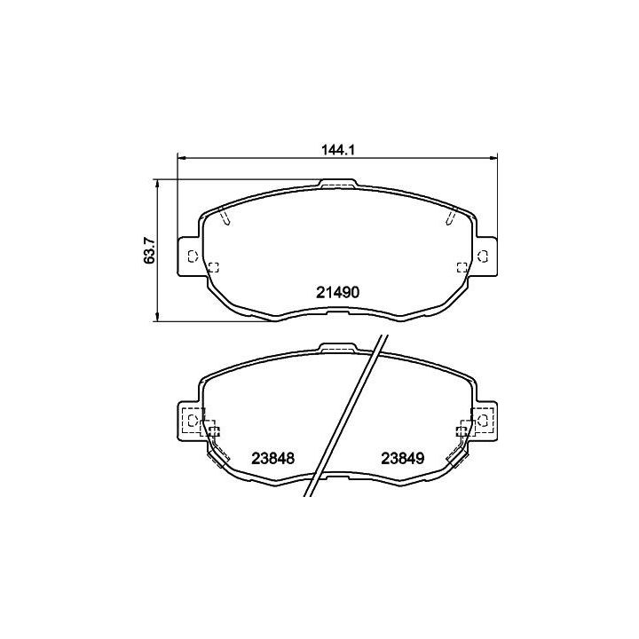Stabdžių trinkelių rinkinys, diskinis stabdys HELLA 8DB 355 010-151