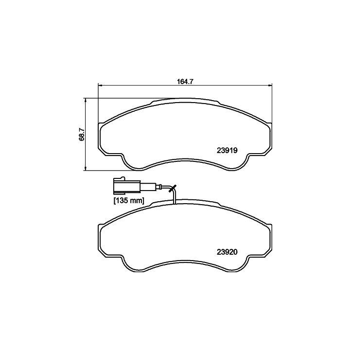 Stabdžių trinkelių rinkinys, diskinis stabdys HELLA 8DB 355 010-401