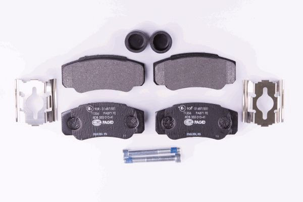 Stabdžių trinkelių rinkinys, diskinis stabdys HELLA 8DB 355 010-411