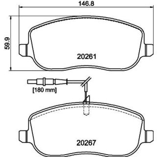 Stabdžių trinkelių rinkinys, diskinis stabdys HELLA 8DB 355 010-501