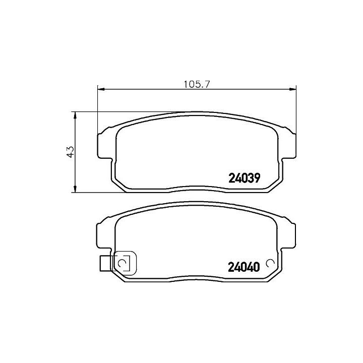 Stabdžių trinkelių rinkinys, diskinis stabdys HELLA 8DB 355 010-891