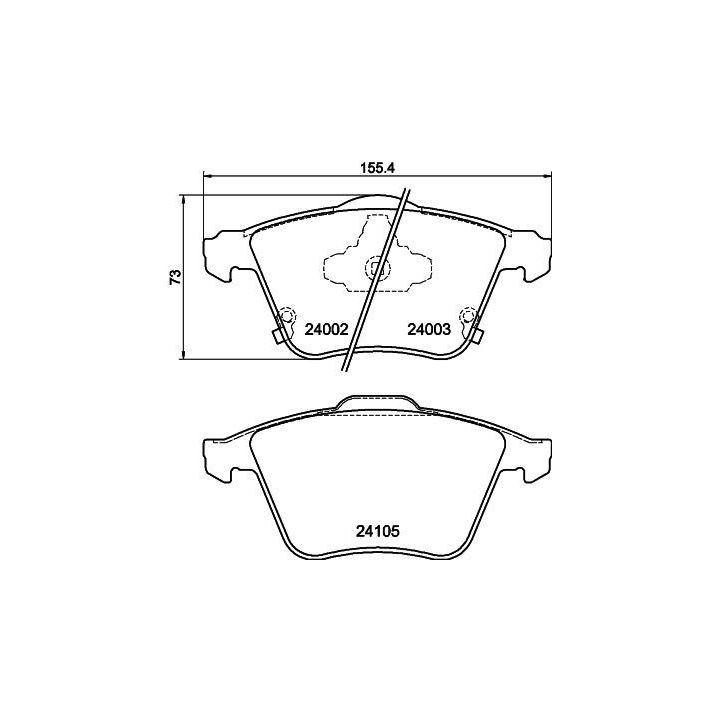 Stabdžių trinkelių rinkinys, diskinis stabdys HELLA 8DB 355 011-051